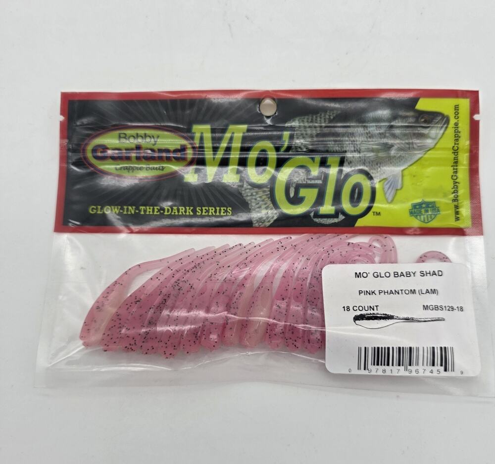 Lot of 6 Bobby Garland 2” Mo’ Glo Baby Shad Pink Phantom LAM 108 Baits